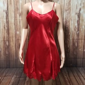 Sexy little Satin Red slip Size Med